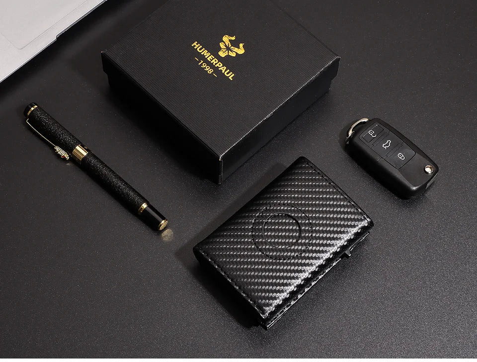 RFID Carbon Fiber Airtag Blocking Wallet