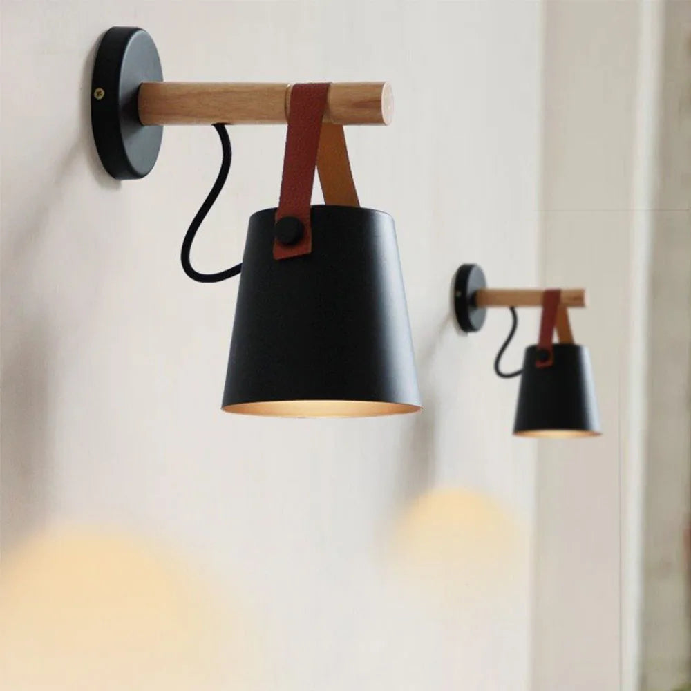 Nordic Wooden Wall Lamp