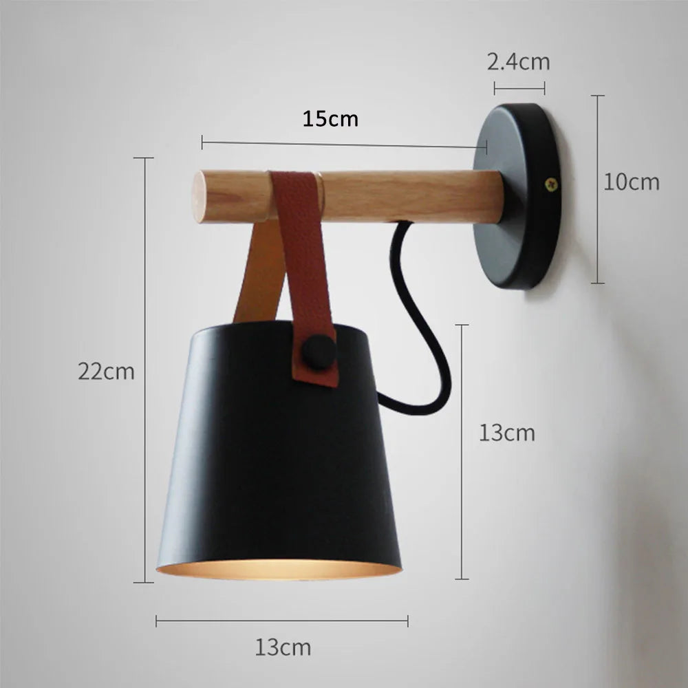 Nordic Wooden Wall Lamp