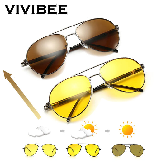 Photochromic Night Vision Polarizing Sun Glasses