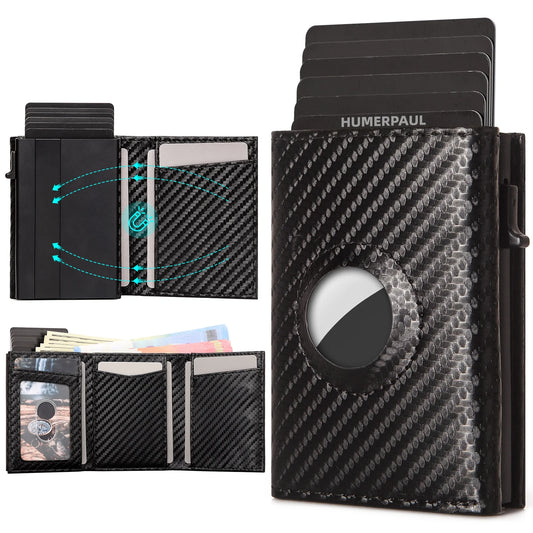 RFID Carbon Fiber Airtag Blocking Wallet