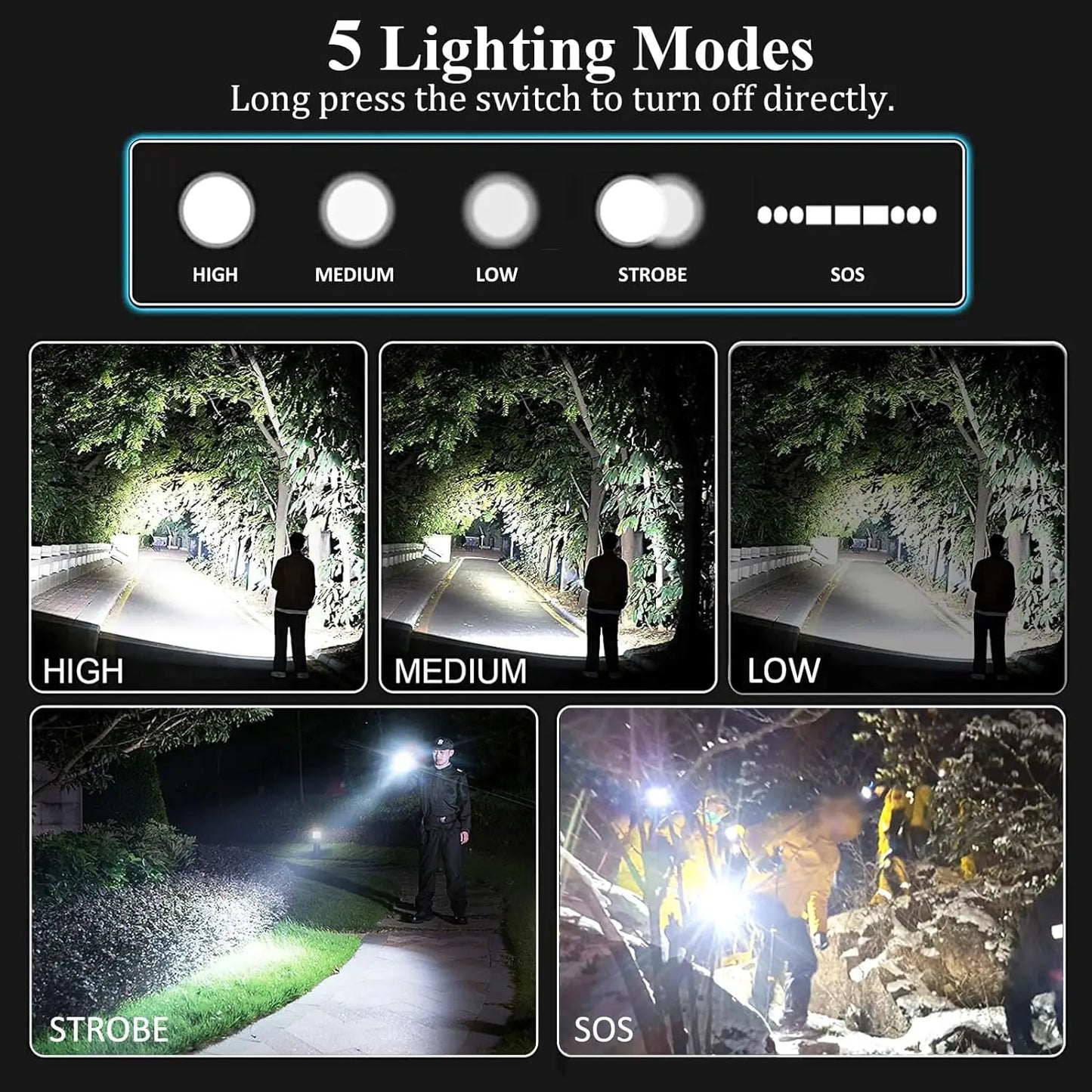 High Power Flashlight Rechargeable Torch