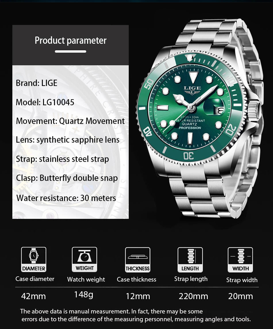 LIGE Diver Watch