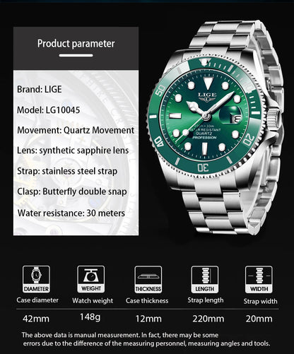 LIGE Diver Watch