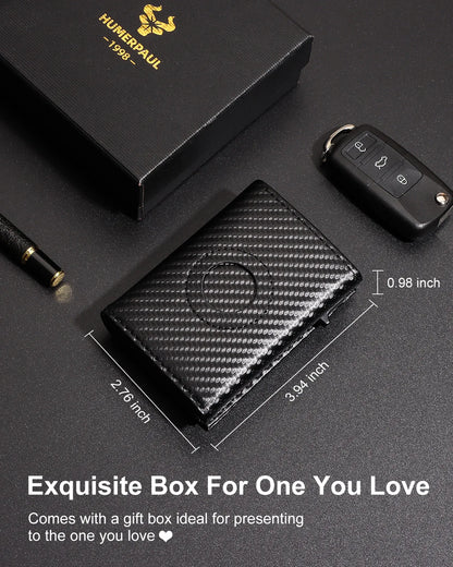 RFID Carbon Fiber Airtag Blocking Wallet