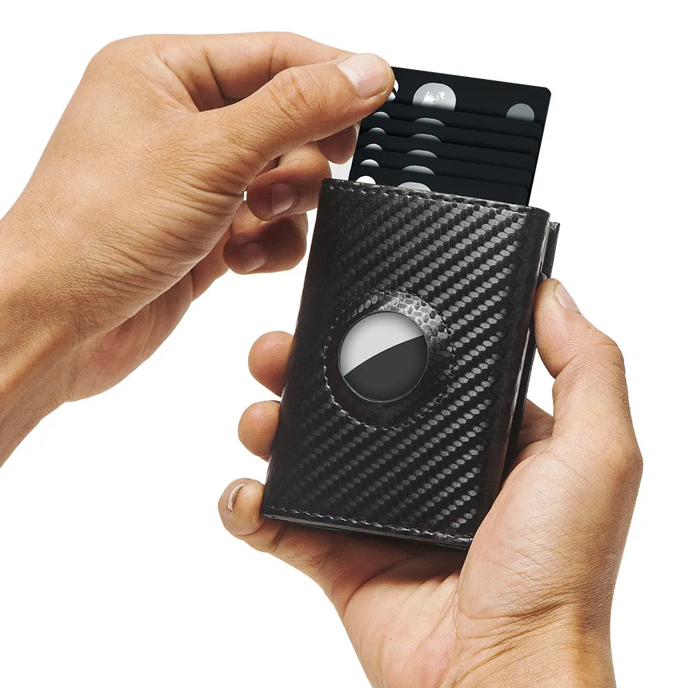 RFID Carbon Fiber Airtag Blocking Wallet