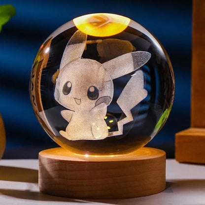 3D Crystal Night Ball With Figures