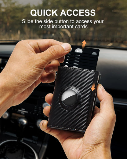 RFID Carbon Fiber Airtag Blocking Wallet