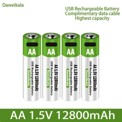 1.5V AA USB Battery 12800 mAh Type-C