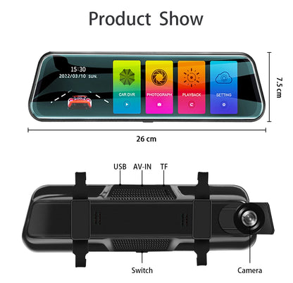 Rearview Mirror Dual Camera Recorder