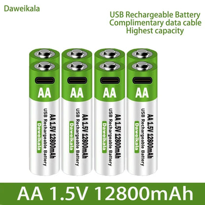 1.5V AA USB Battery 12800 mAh Type-C