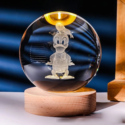 3D Crystal Night Ball With Figures