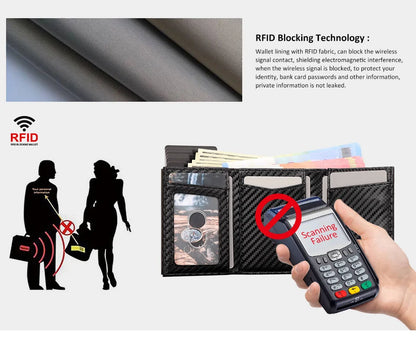 RFID Carbon Fiber Airtag Blocking Wallet