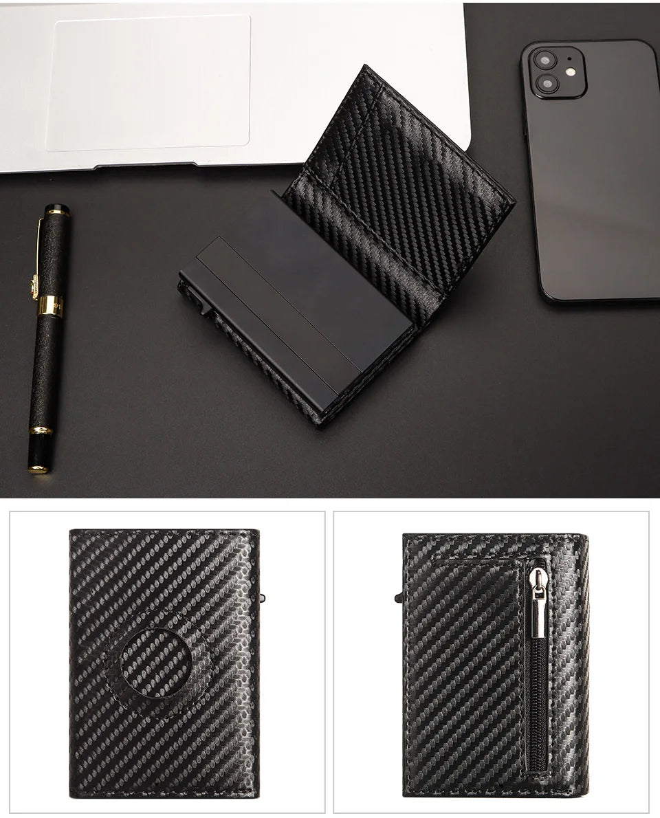 RFID Carbon Fiber Airtag Blocking Wallet