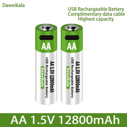 1.5V AA USB Battery 12800 mAh Type-C