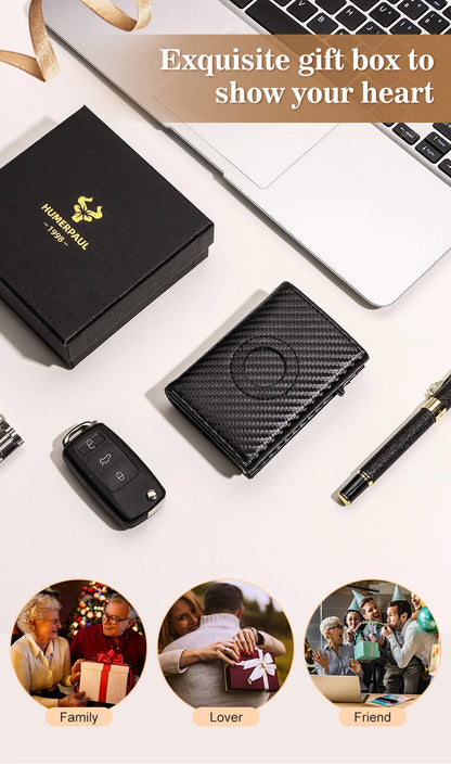 RFID Carbon Fiber Airtag Blocking Wallet