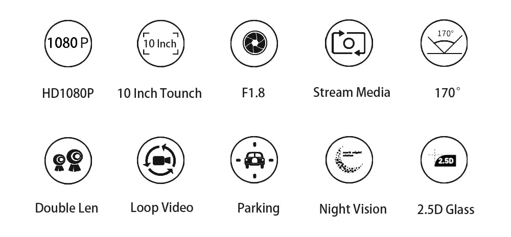 Rearview Mirror Dual Camera Recorder