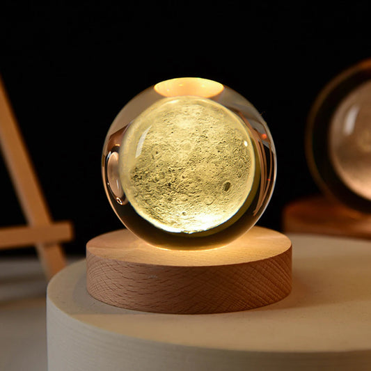 3D Crystal Night Ball With Figures