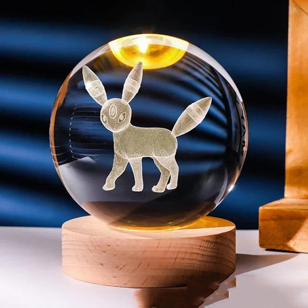3D Crystal Night Ball With Figures